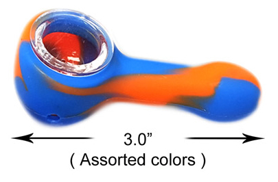 3.0 Inch Blue orange Colors Silicone Hand Pipe