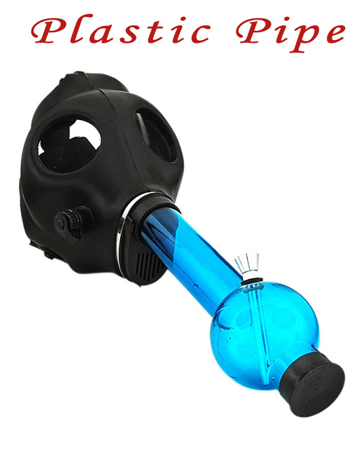 Gas Mask Blue Water Pipe Bong