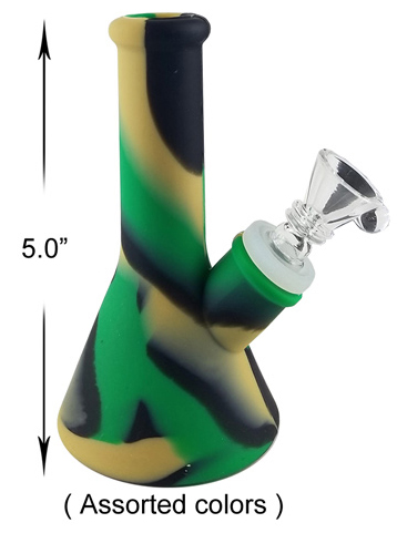 5.0 Inch Cream Black Green Silicone Water Pipe