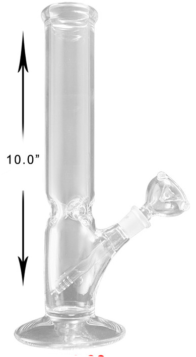 10 Inch Clear Glass Straight Water Pipe