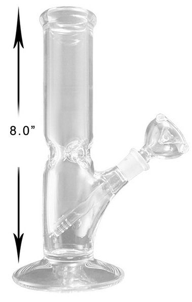 8 Inch Clear Glass Straight Water Pipe