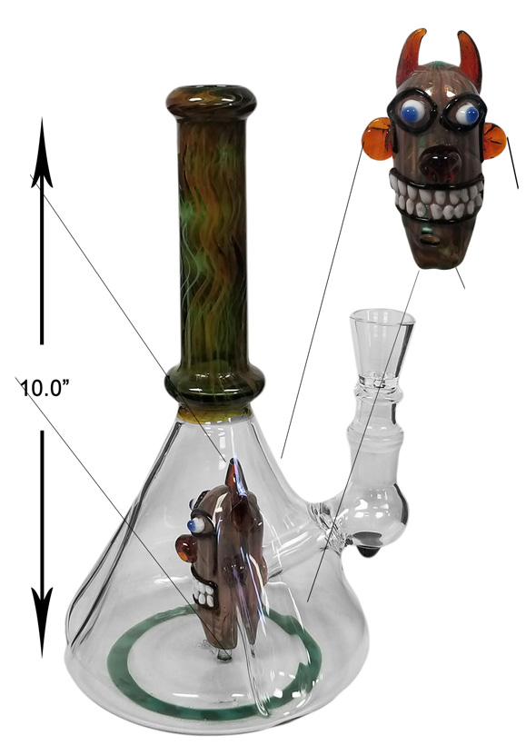 10 Inch Percolator Water Pipe With Monster Head