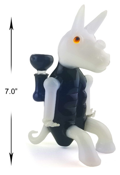 7 Inch Blue white Unicorn Water Pipe