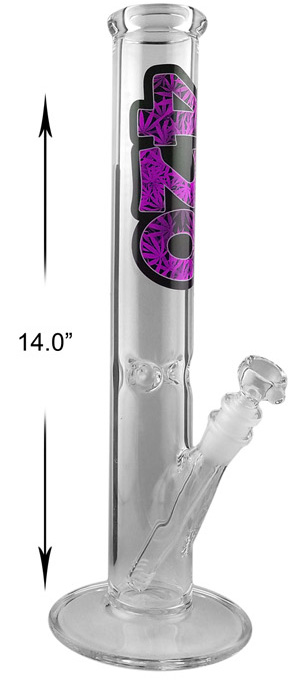 14 Inch Purple 420 Straight Shooter Water Pipe