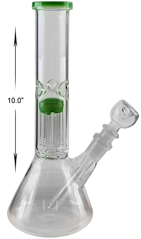 10 Inch Green Percolator Beaker Water Pipe