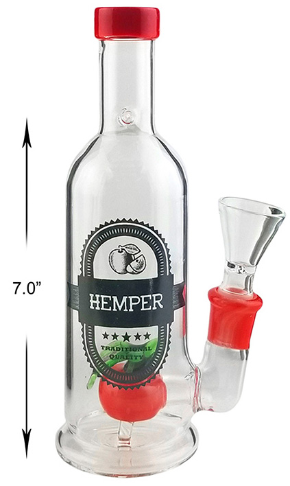 7 Inch Red Bottle Percolator Water Pipe