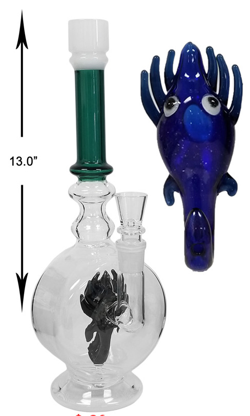 13 Inch Percolator Water Pipe With Blue Monster Head