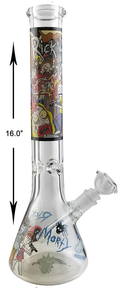 16 Inch Rick And Morty Zombie Beaker Water Pipe