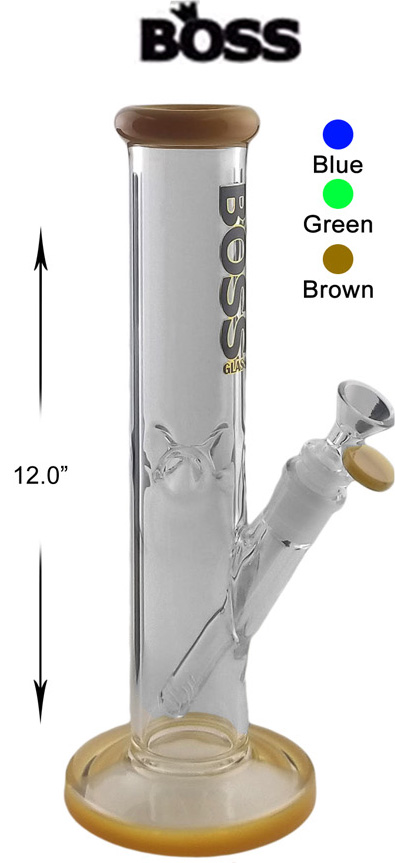 12 Inch Boss Glass Straight Shooter Water Pipe