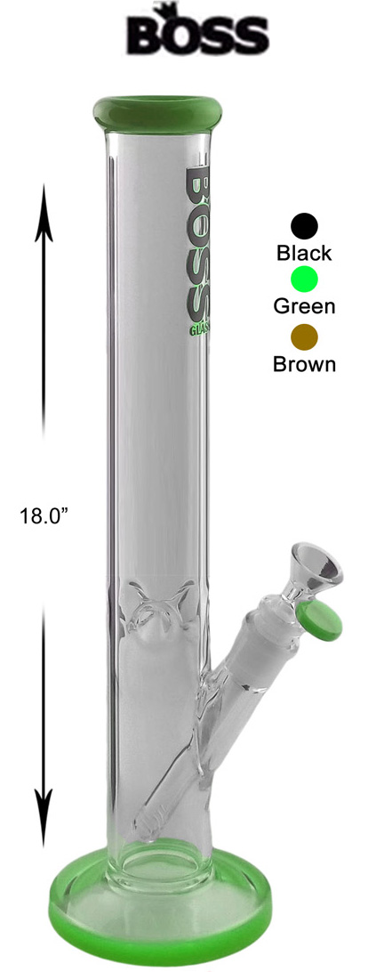 18 Inch Boss Glass Straight Shooter Water Pipe