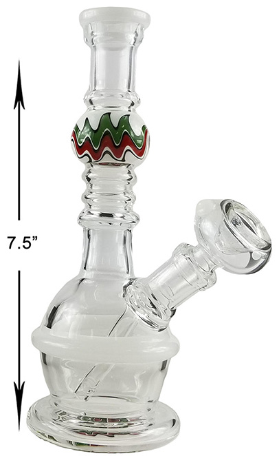 7.5 Inch Clear Glass Water Pipe