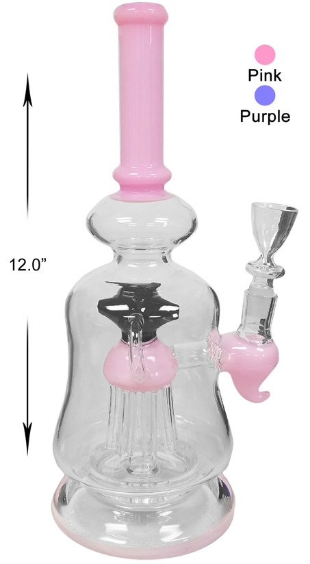 12 Inch Pink Percolator Water Pipe