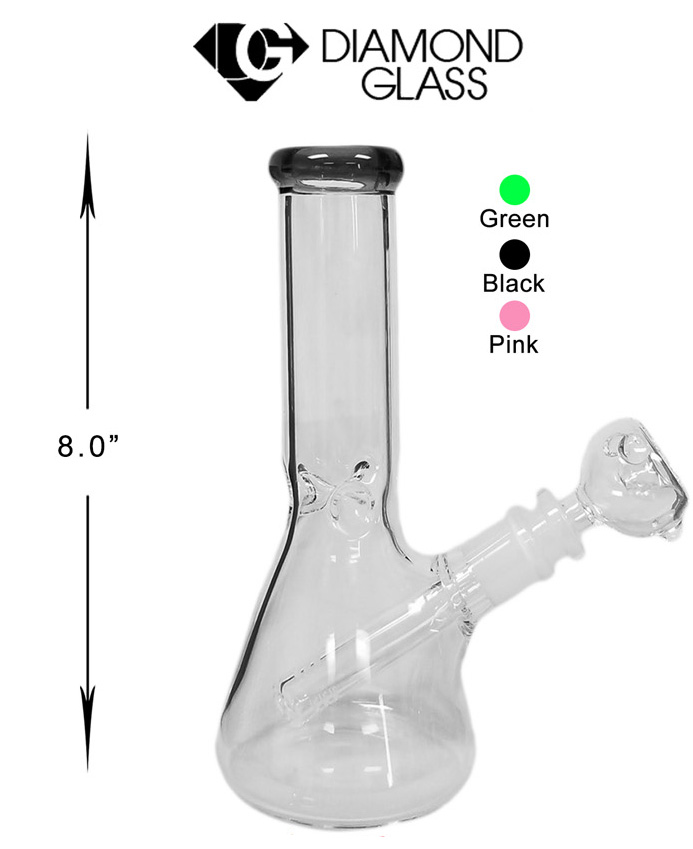 8 Inch Black Beaker Water Pipe