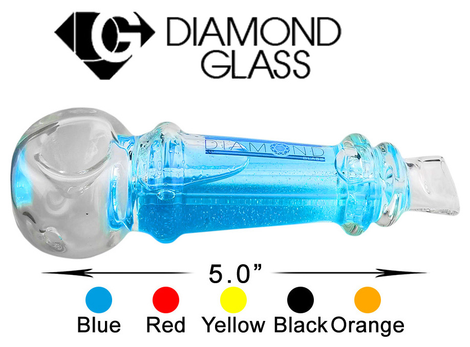 5 Inch Blue Diamond Glass Pipe