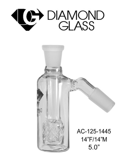 14 Inch Female & Male 5 Inch Diamond Glass Clear Ash Catcher