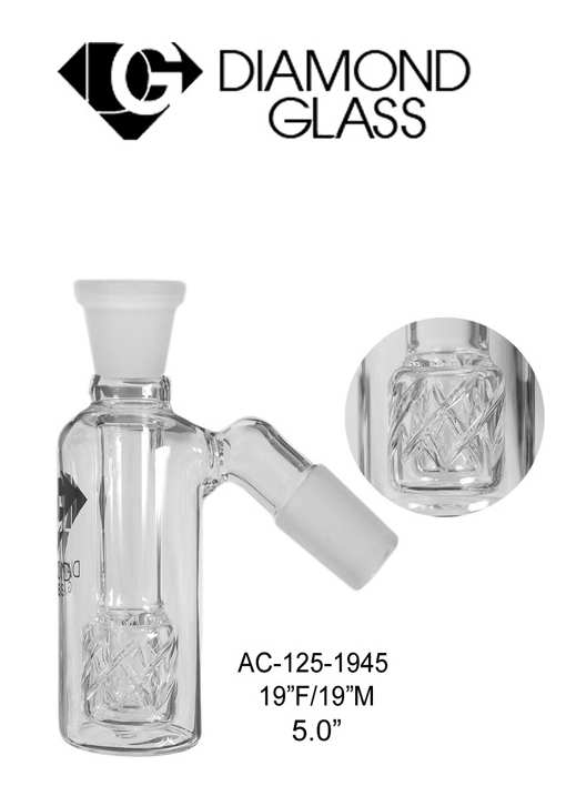 19 Inch F & M 5 Inch Diamond Glass Clear Ash Catcher