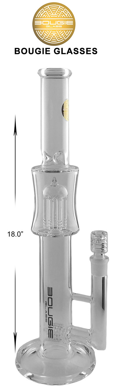 18 Inch Bougie Glasses With Perc Straight Shooter Water Pipe