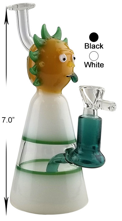 7 Inch White Black Rick Dab Rig