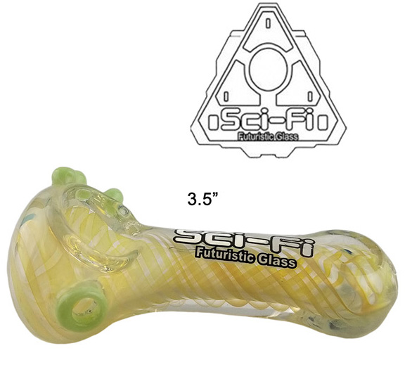 3.5 Inch Yellow green Sci fi Pipe