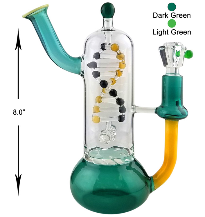 8 Inch Light Green Dark Green Dna Perc Dab Rig