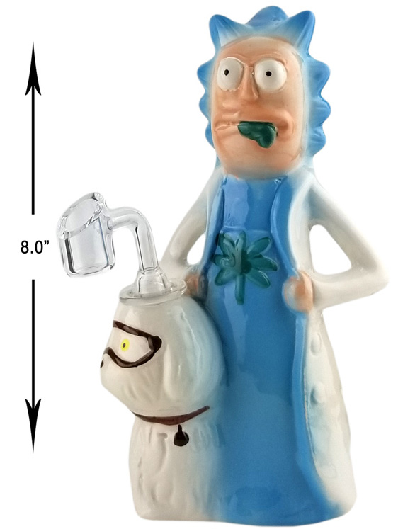 8 Inch Blue white Rick Dab Rig