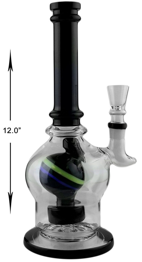 12 Inch Black blue green Perc Water Pipe